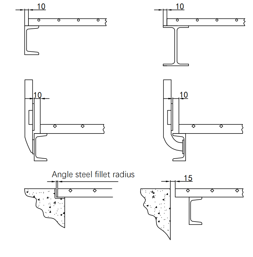 Steel grating installation clearance