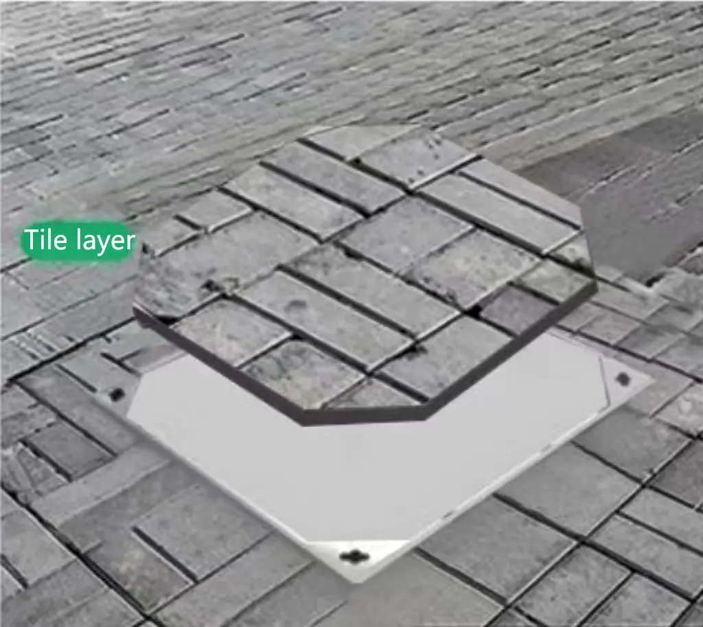 4. Use the same floor tiles to cover the entire interior frame